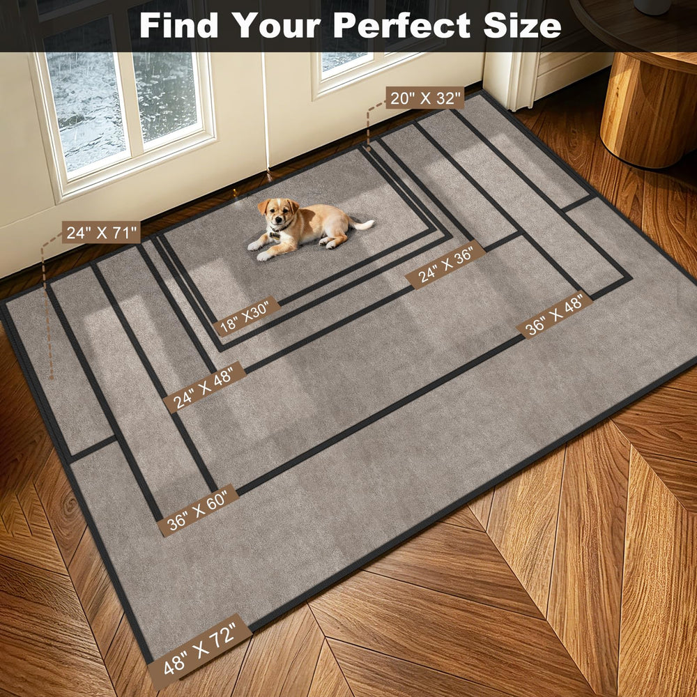 Different sizes of Mibao door mats displayed