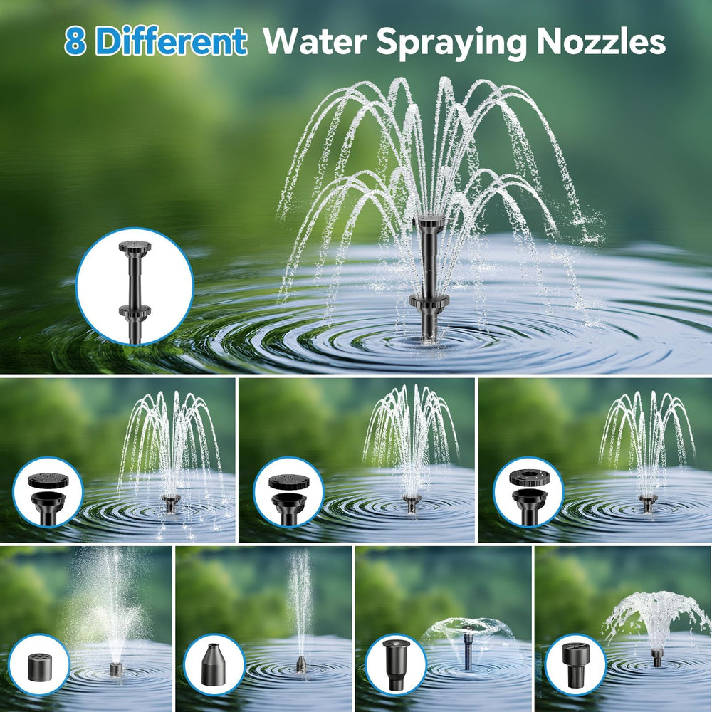 Different spray modes of POPOSOAP solar fountain pump