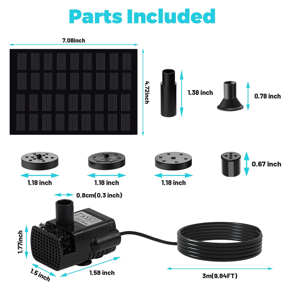 Different spray patterns of Jbobbju solar fountain