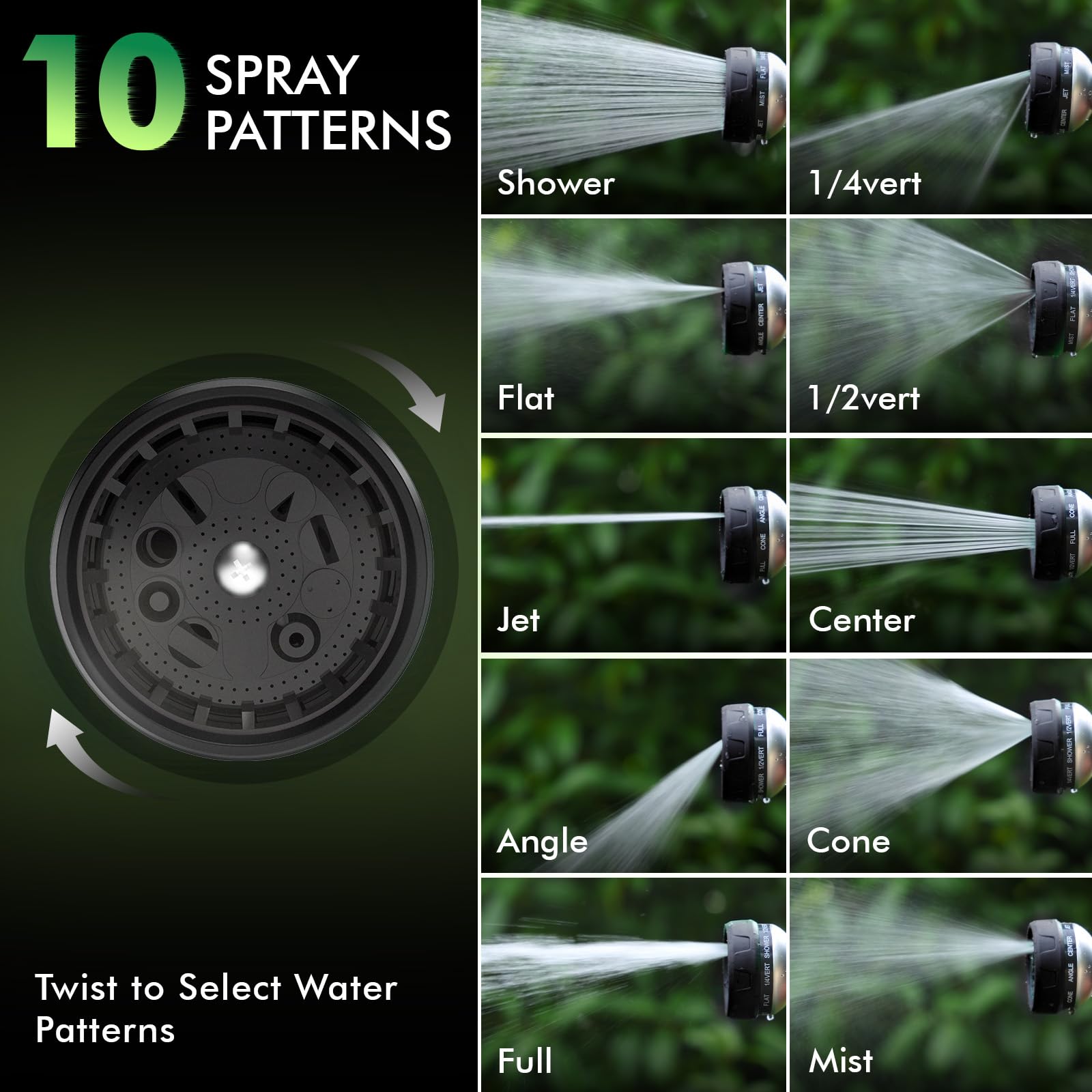 Different spray patterns of Restmo hose nozzle