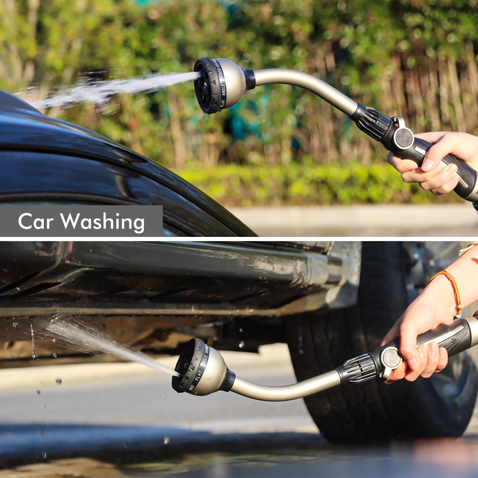 Different spray patterns of Restmo Watering Wand