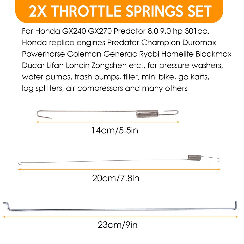 Different types of throttle springs included in the Kaberalty pack