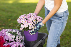 DIGZ Gardening Gloves on hands using a smartphone