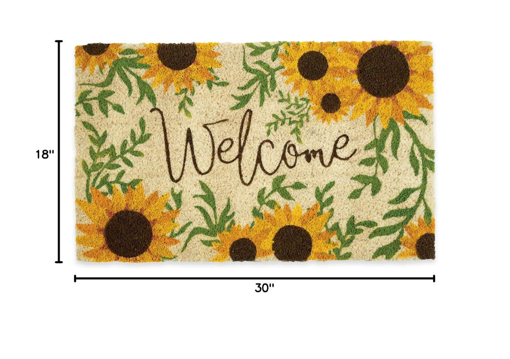 DII Doormat displaying vibrant sunflower pattern