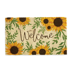 DII Natural Coir Doormat Sunflower design front view