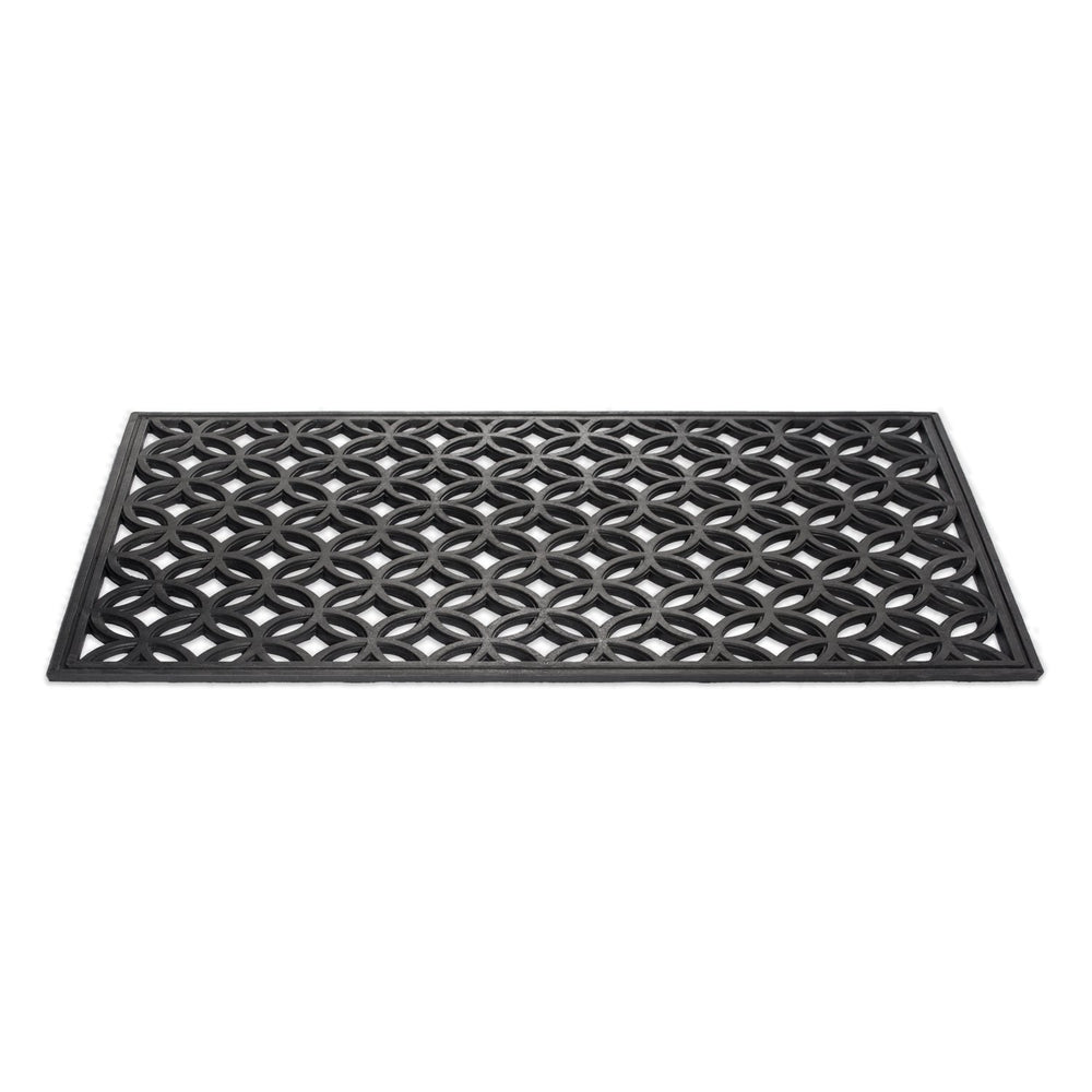 DII Rubber Doormat with snow showing dirt trapping capability
