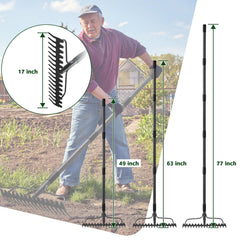 DIIG 77'' Bow Rake in use on soil