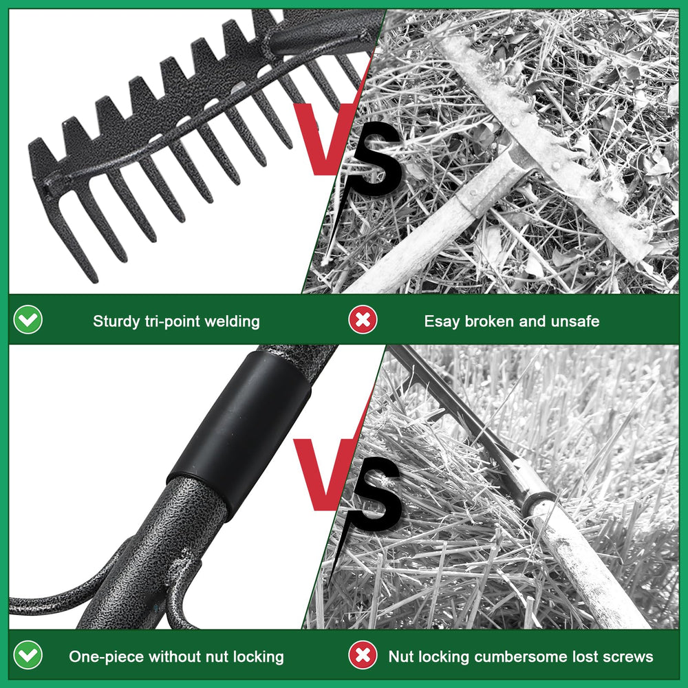 DIIG 77'' Bow Rake metal head close-up