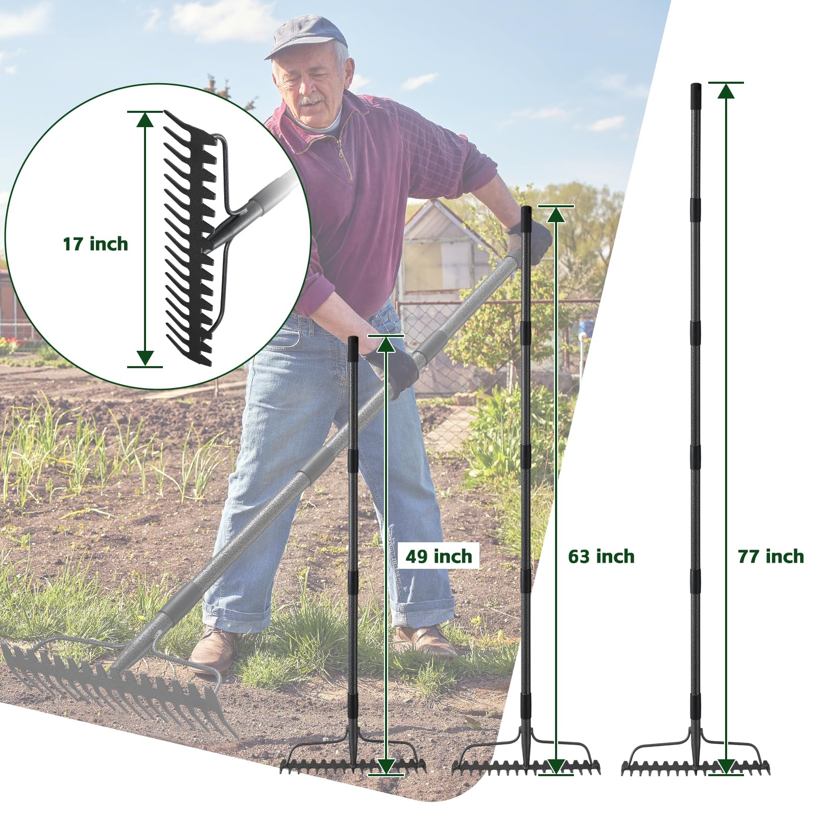 DIIG bow rake in use on a garden bed