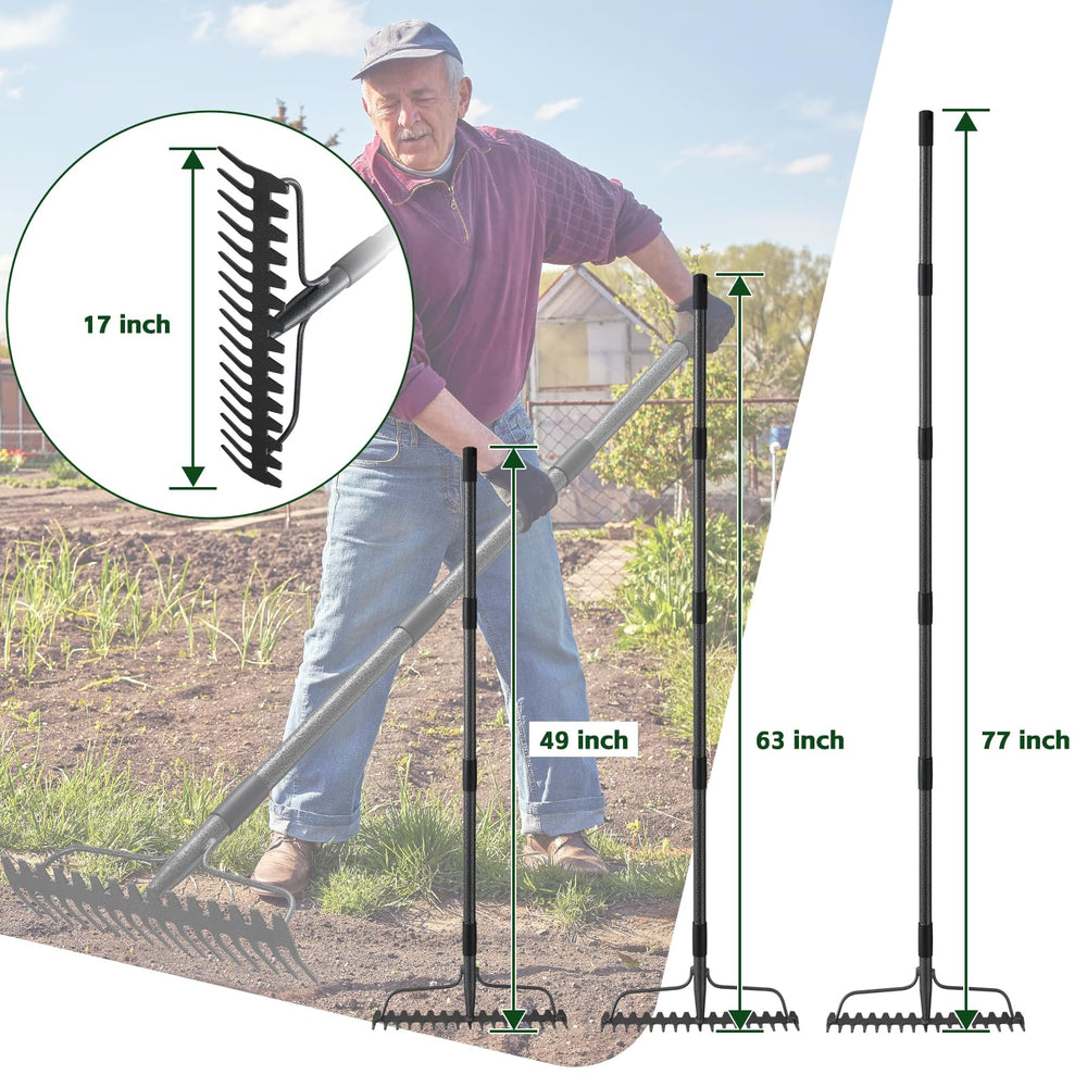 DIIG bow rake in use on a garden bed