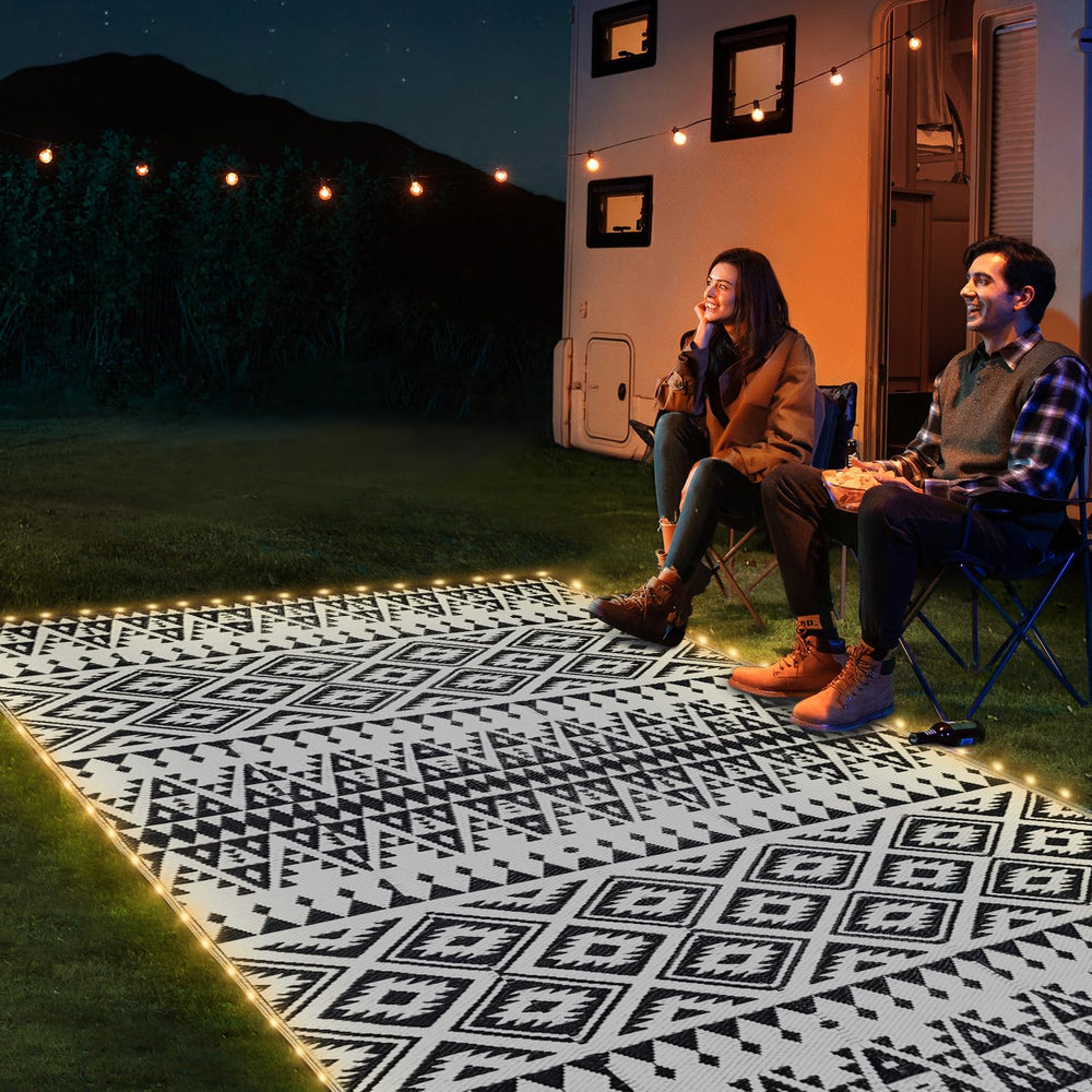 DiiKoo outdoor rug rolled up for storage