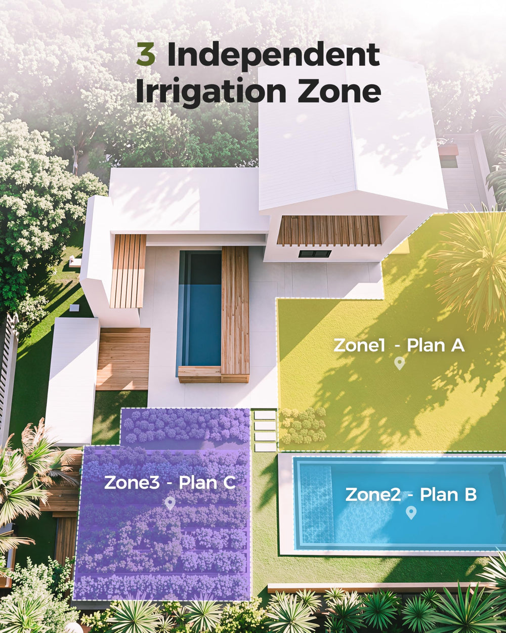 Diivoo Brass 3 Zone Timer in a garden setting