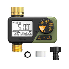Diivoo Brass Irrigation Timer front view in green