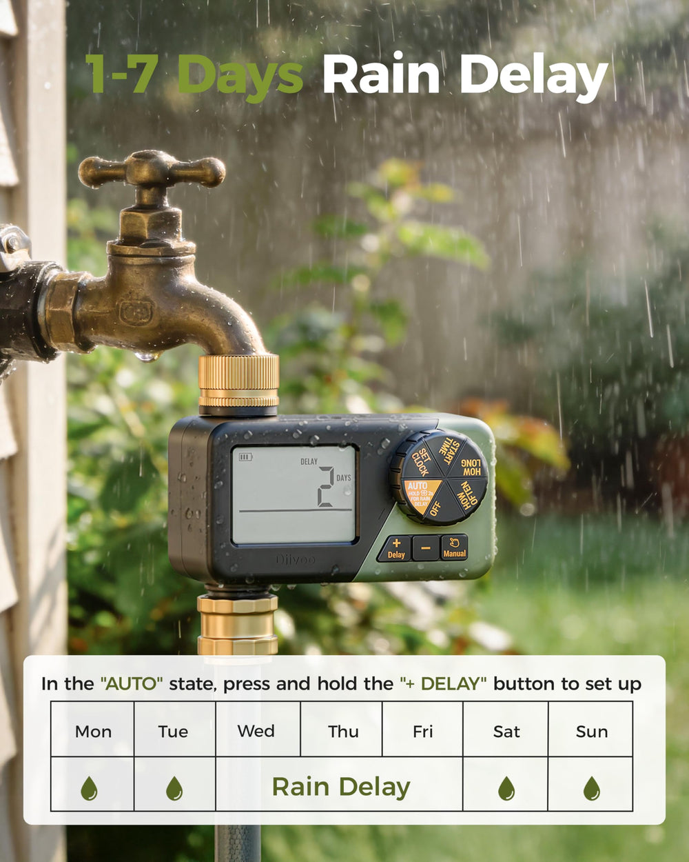 Diivoo Brass Irrigation Timer side view