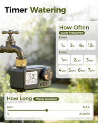 Diivoo Brass Irrigation Timer with brass fittings