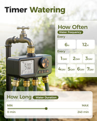 Diivoo sprinkler timer side view showing brass inlet