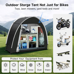 Dikutar tent set up in backyard with secure stakes