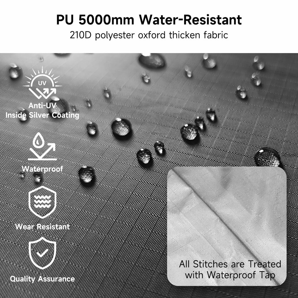 Dikutar waterproof tent showing SBS zippers and protective flaps
