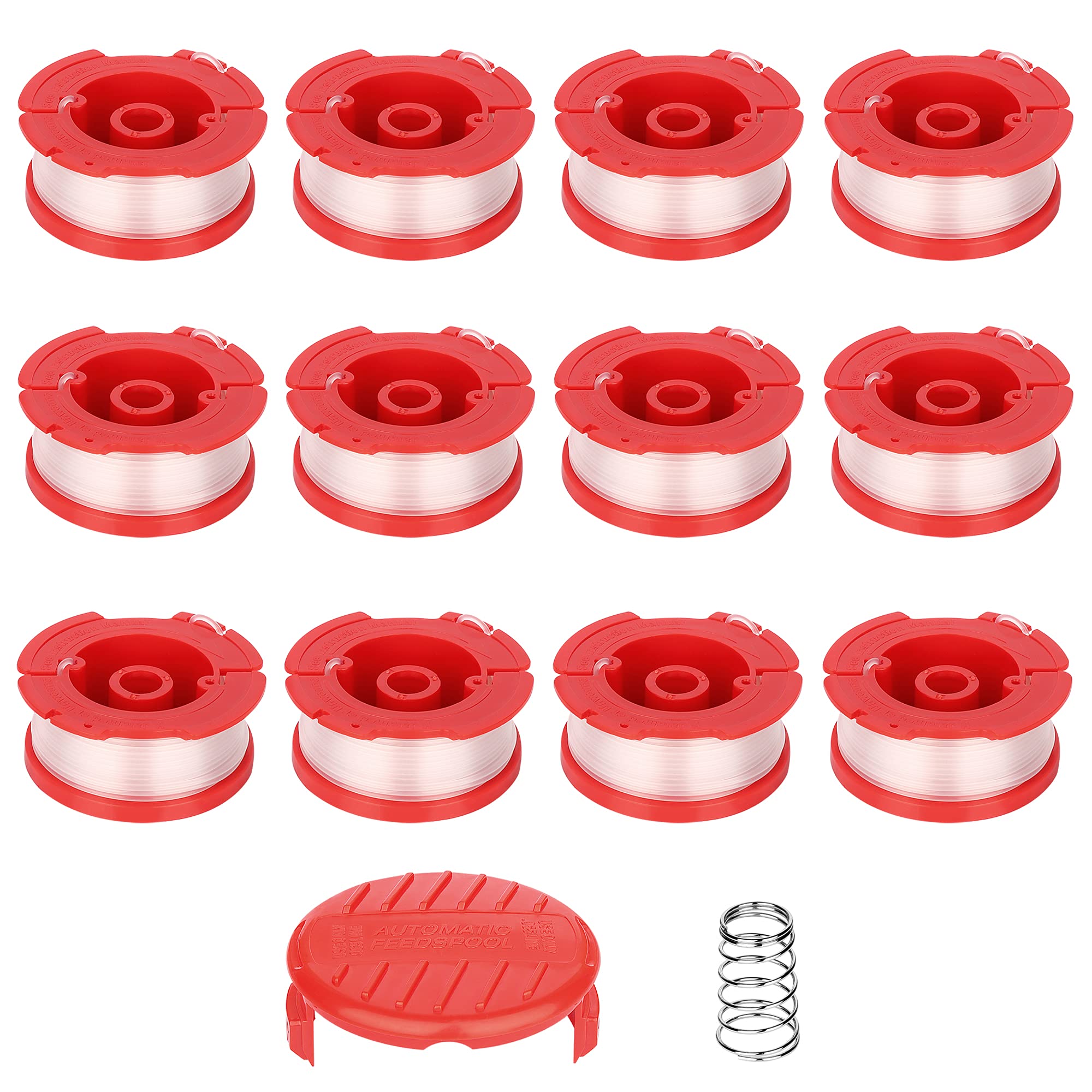 Dilsuaco 14pcs String Trimmer Spool Line with cap and spring