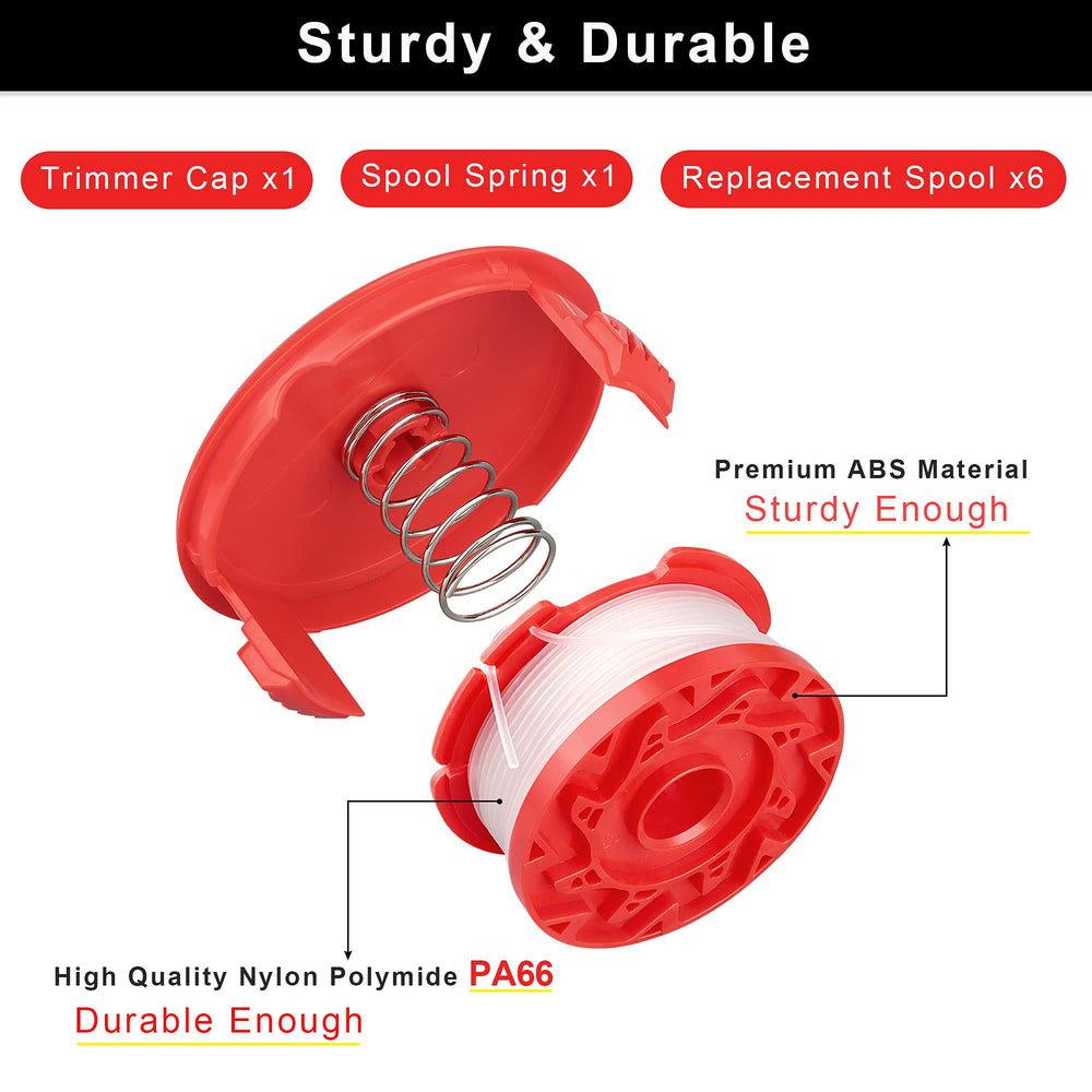 Dilsuaco String Trimmer Spool Line 0.065" spool cap and spring