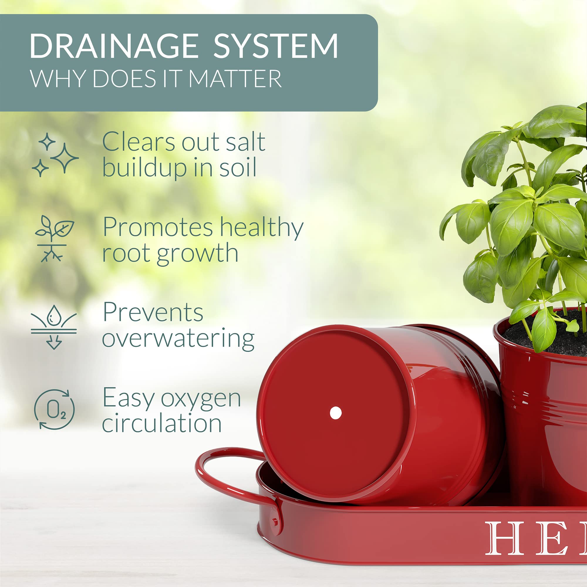 Dimensions of Barnyard Designs herb planters displayed