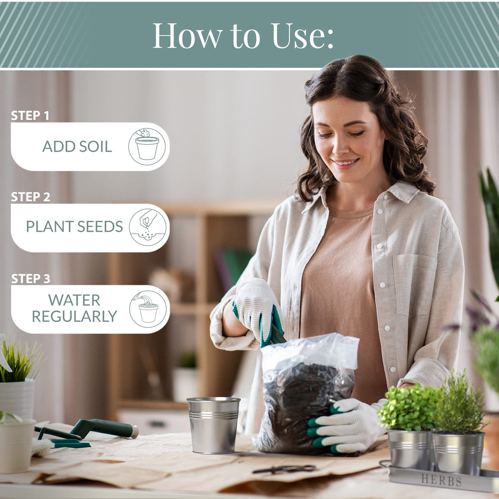 Dimensions of Barnyard Designs herb pots displayed with measuring tape