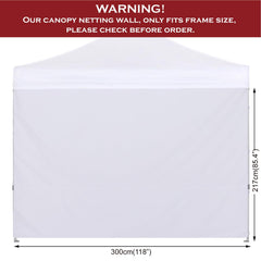 Dimensions of COOSHADE Instant Canopy SunWall 86x120 inches displayed