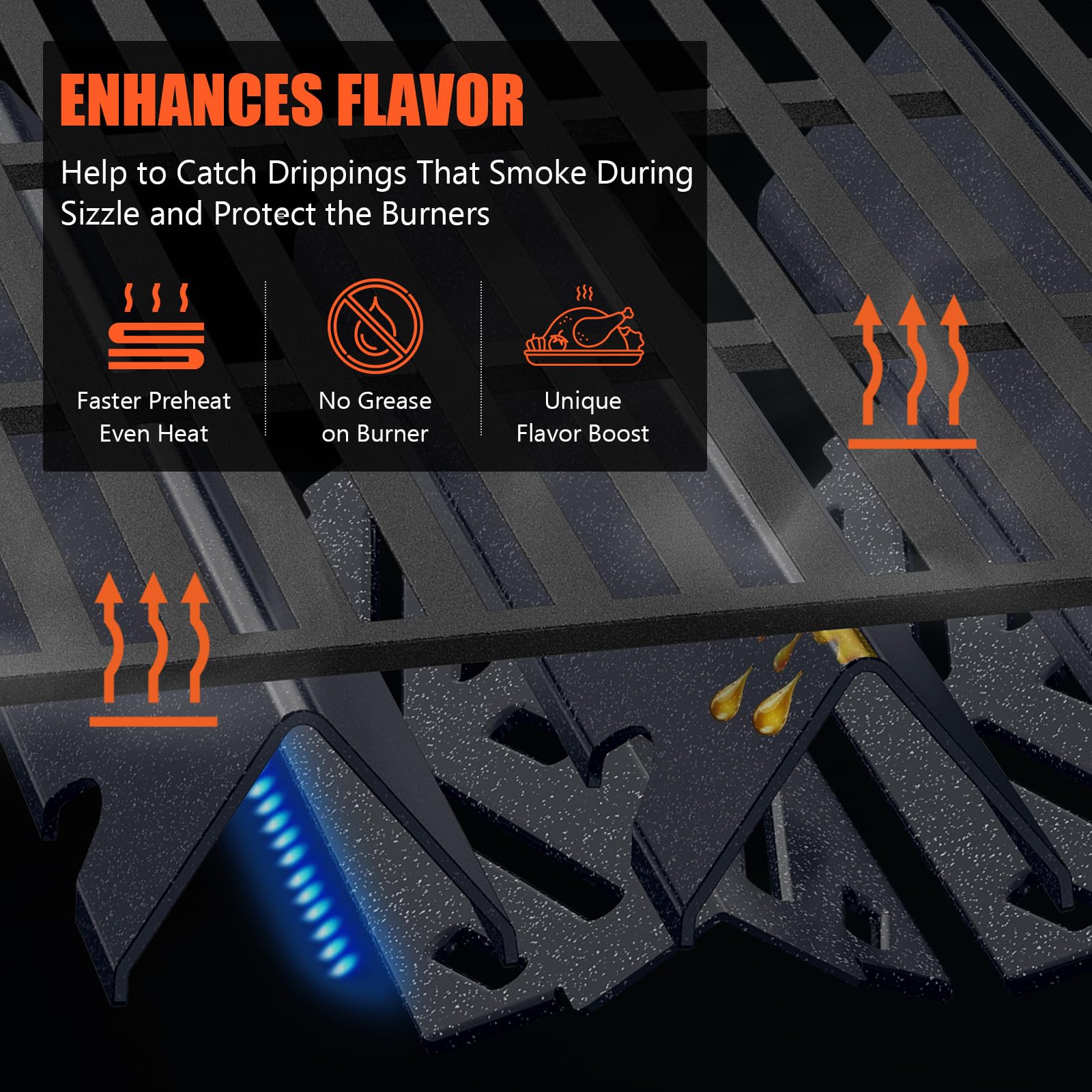 Dimensions of QuliMetal Flavorizer Bar, measuring 17 1/8" x 3" x 2 1/8"