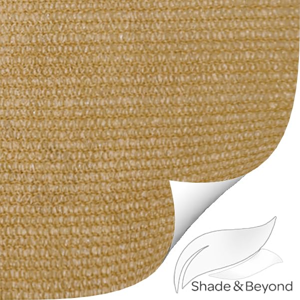 Dimensions of Shade&Beyond Sun Shade Sail laid out on ground