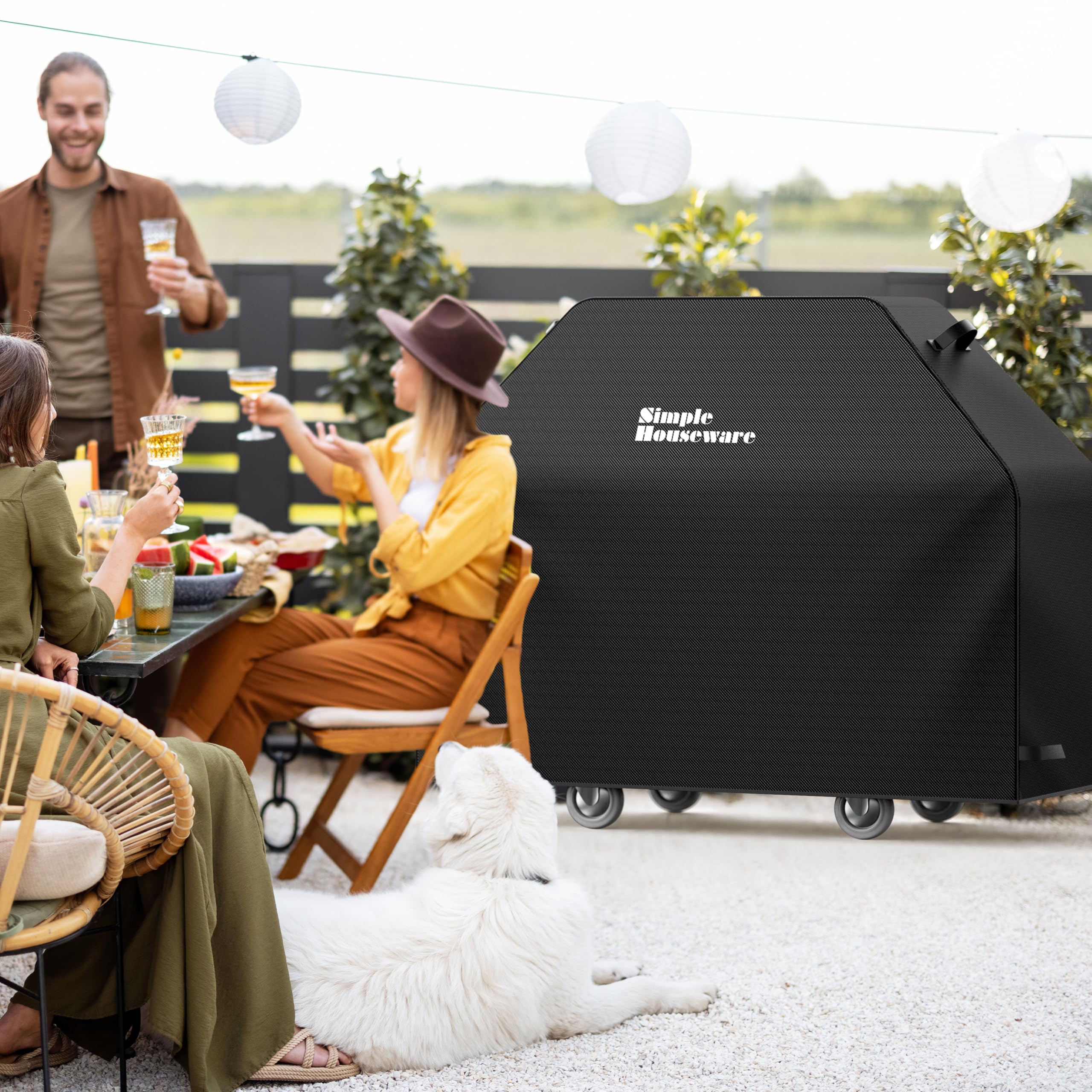 Dimensions of Simple Houseware BBQ grill cover displayed