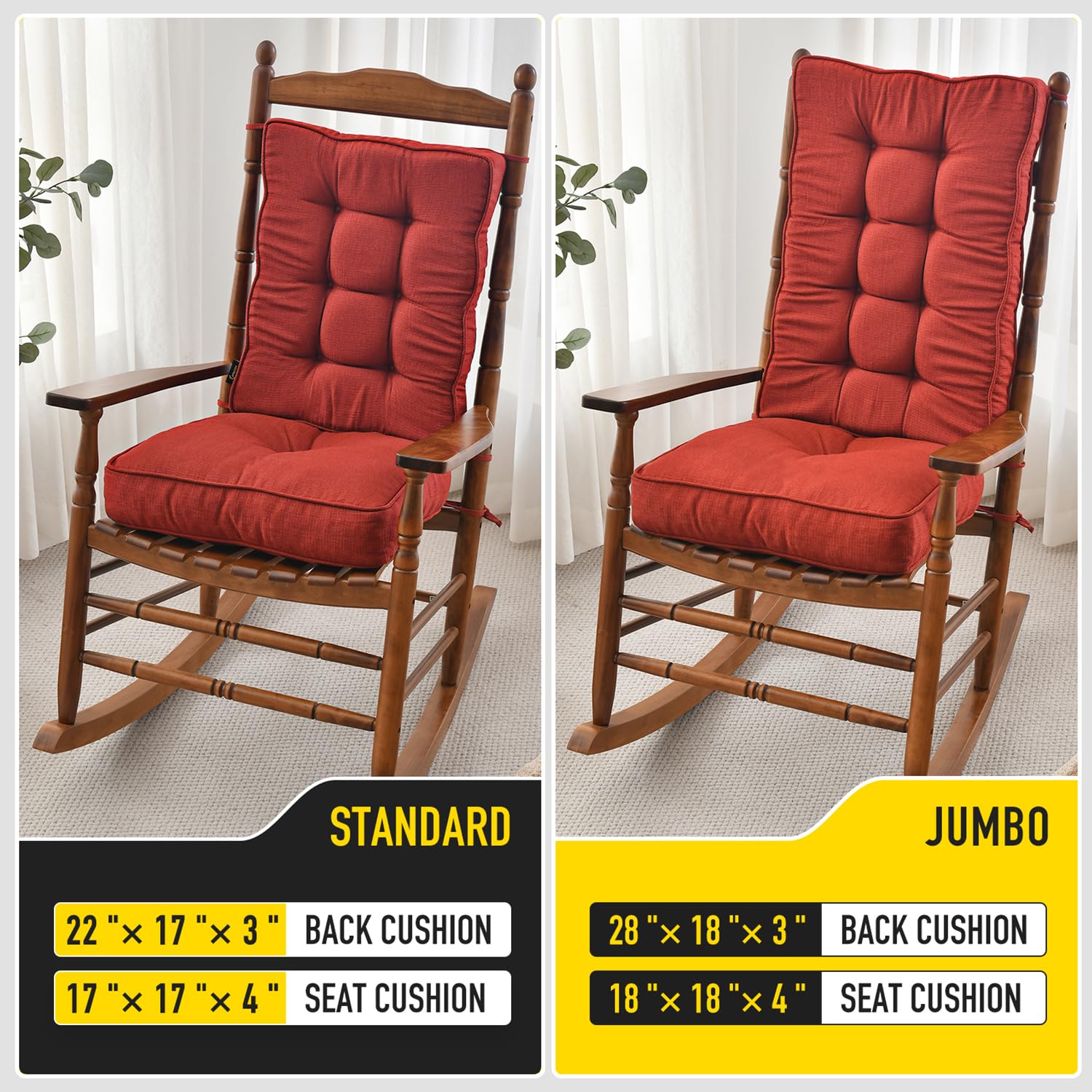 Dimensions of SUNROX Rocking Chair Cushions with Packaging