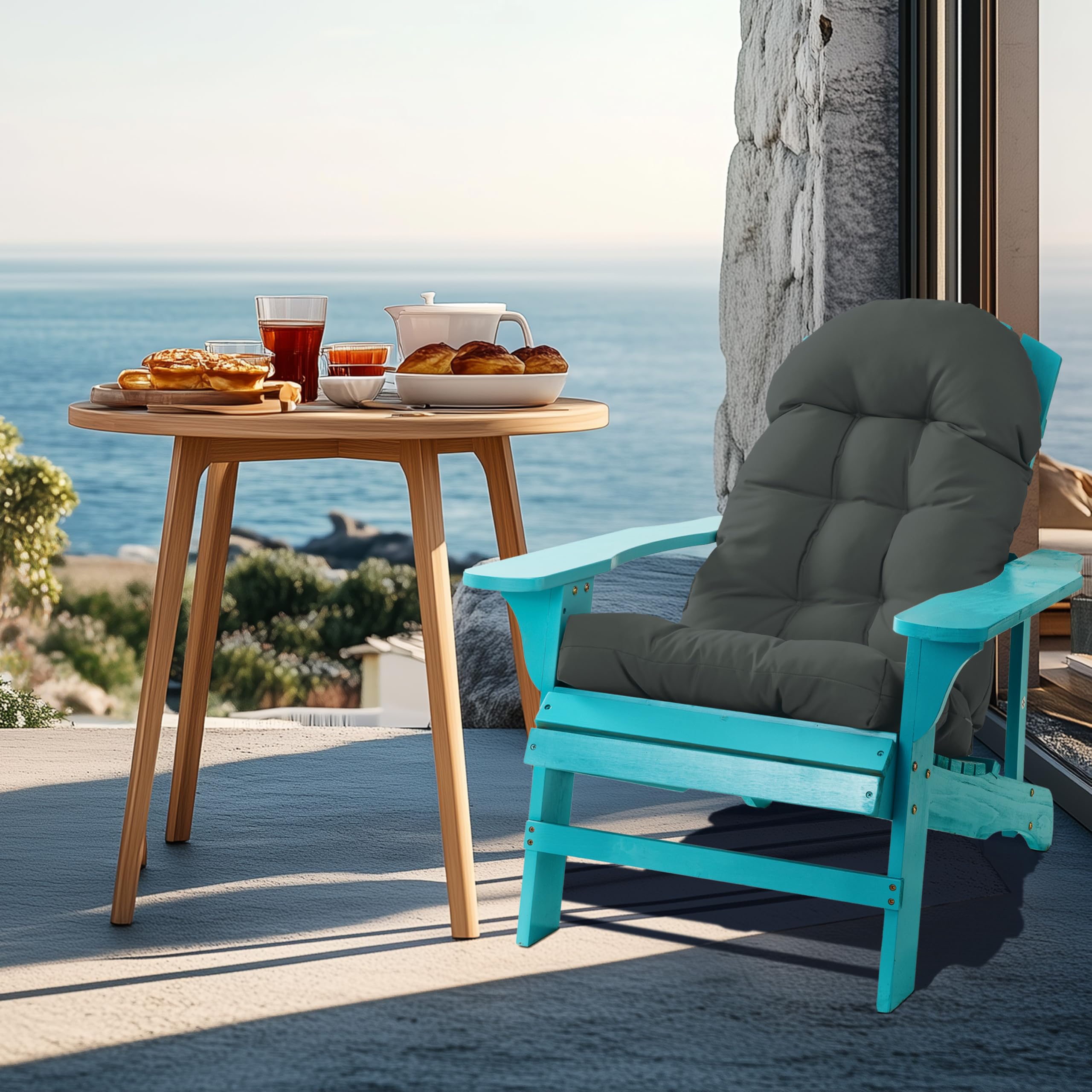 Dimensions of the PNP HWJIAJU Adirondack Chair Cushion displayed on a ruler