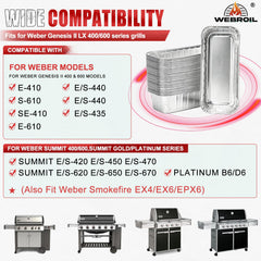 Dimensions of WEBROIL drip pan liner 11 x 5 inches