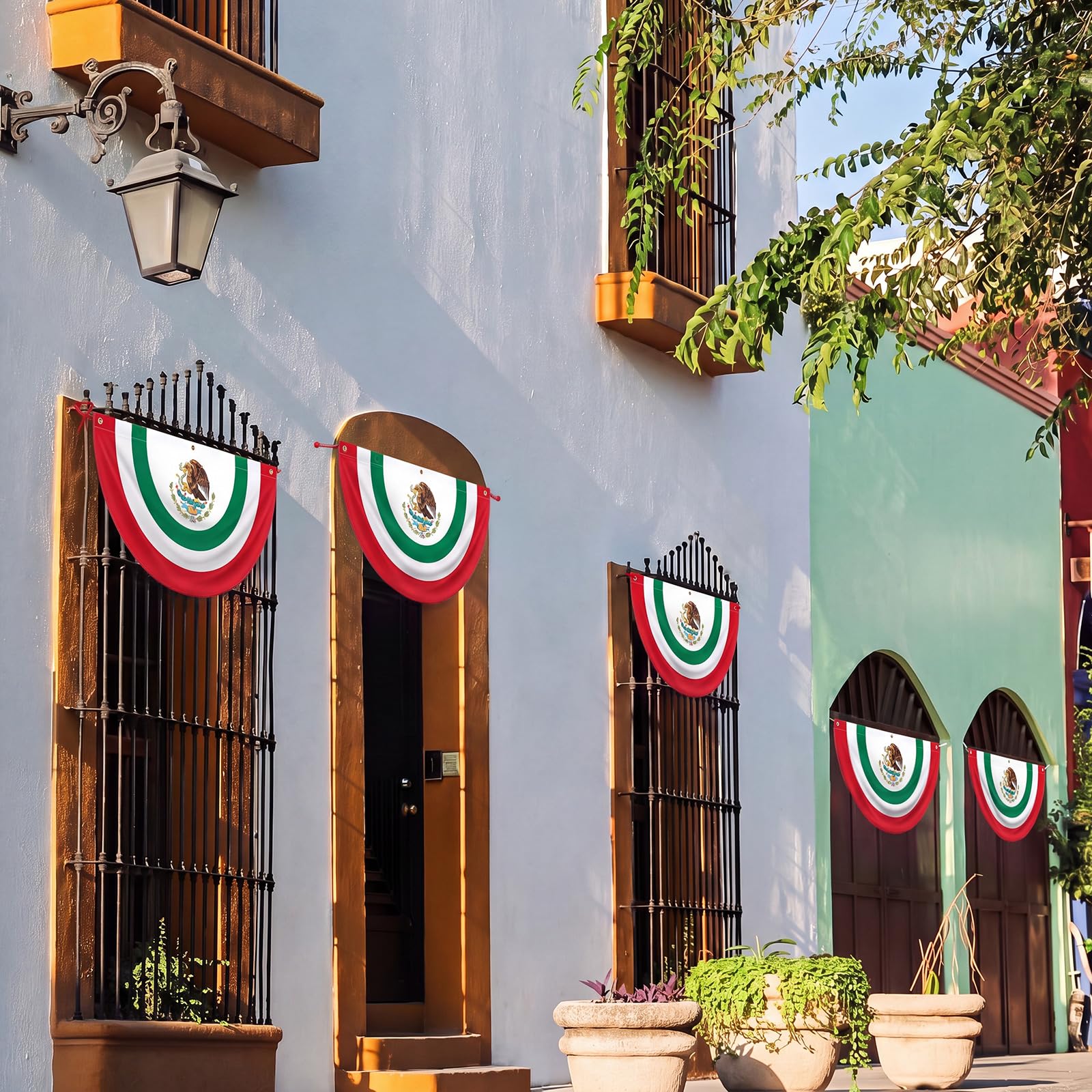 Dimensions showing 3 x 1.5 feet Breling Mexican flags