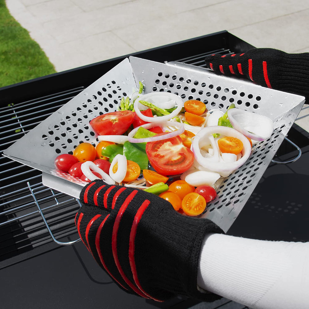 DIMESHY Grill Basket 12 Inch stainless steel material close-up
