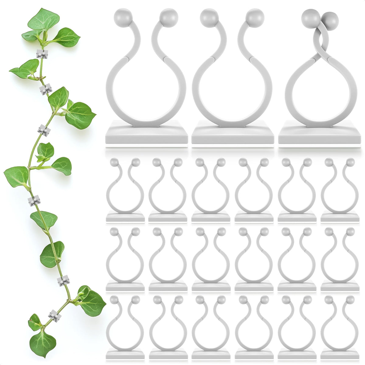 DIMROM plant clips for climbing plants, white, front view