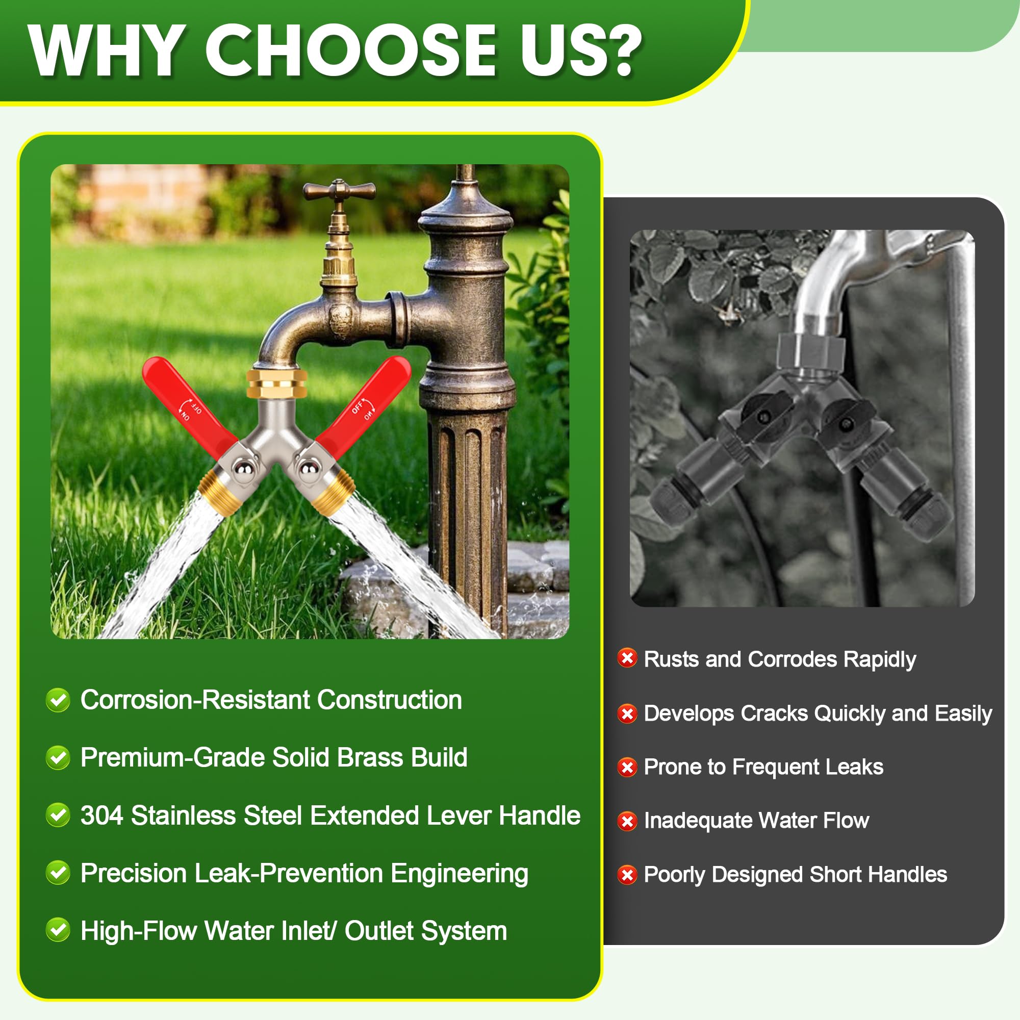 DINGBAI Hose Splitter in garden setting