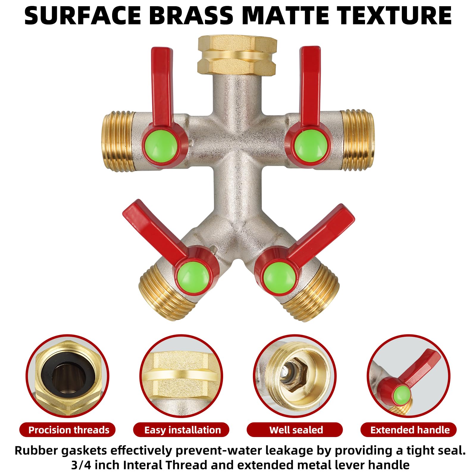 DINGBAI hose splitter side view highlighting brass material