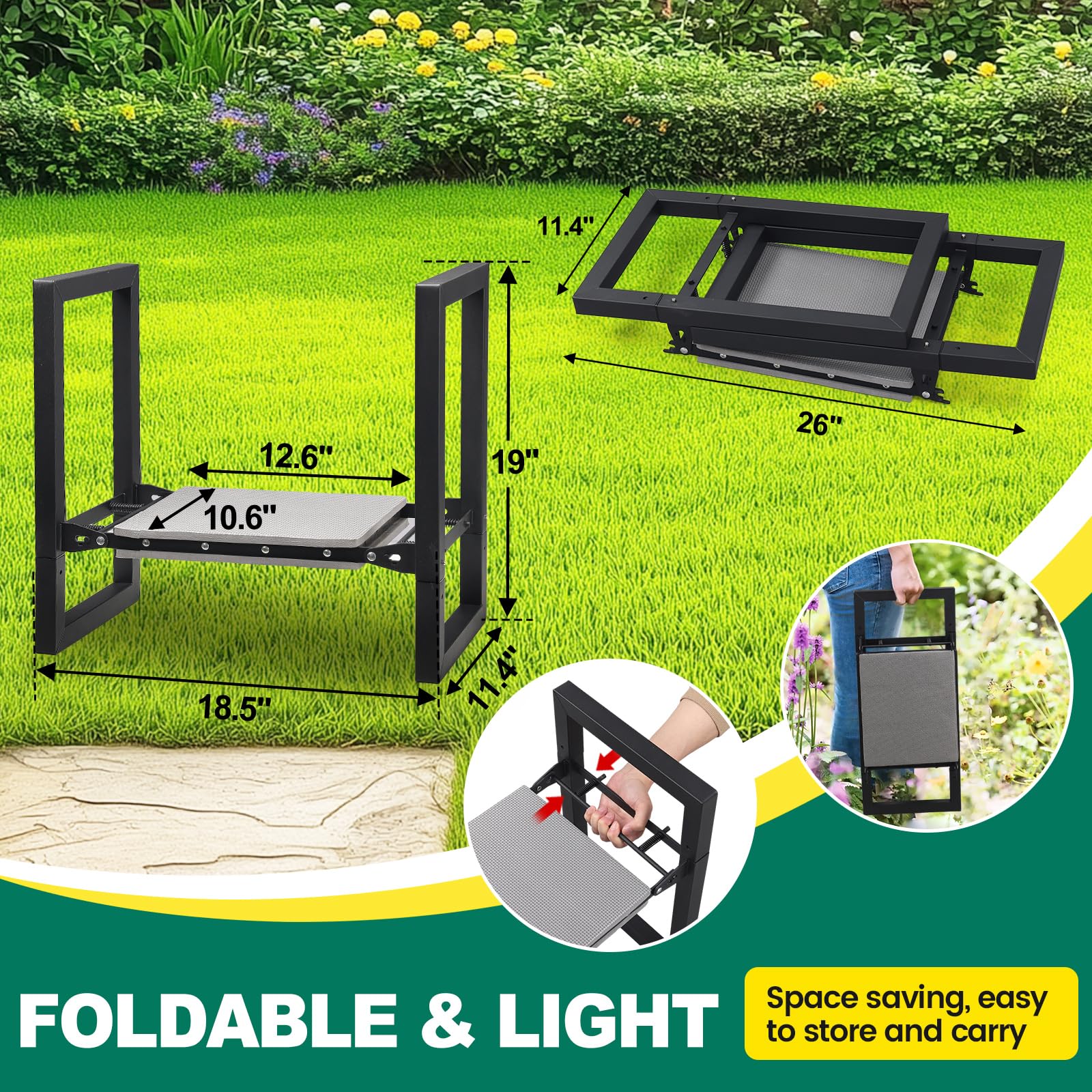DIOVPLX Garden Kneeler and Seat with assembly instruction