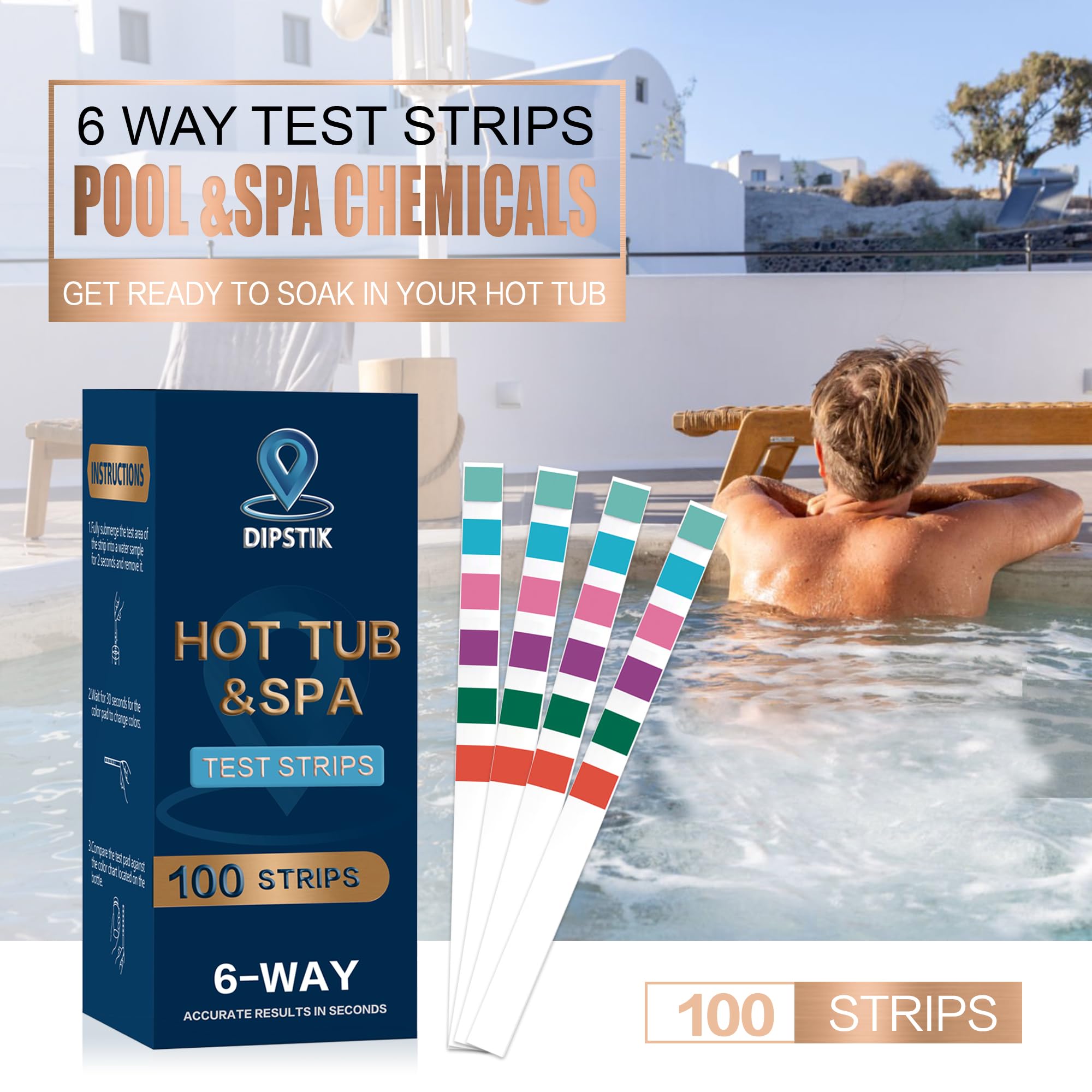 DIPSTIK Pool Test Strips pack size of 100