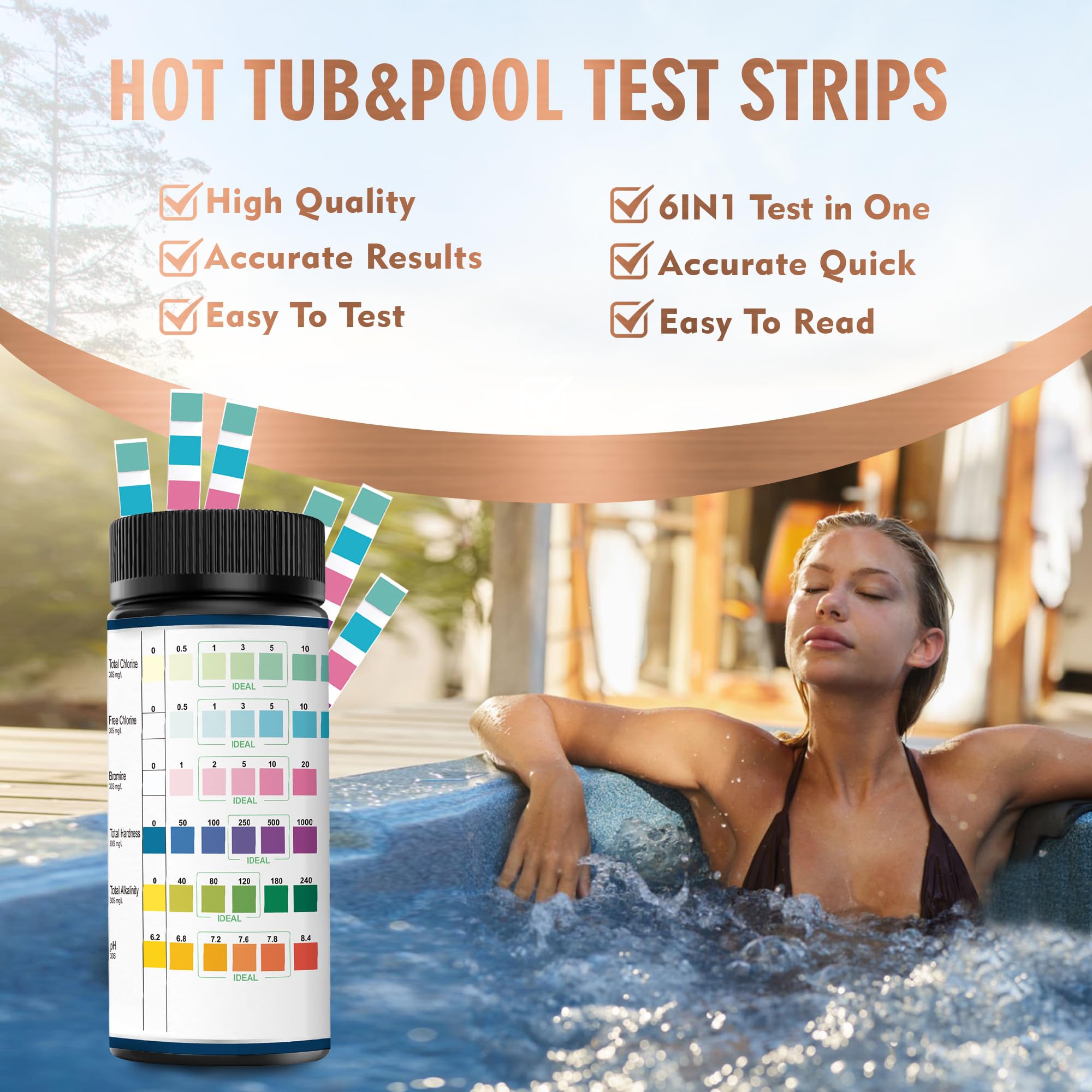 DIPSTIK test strips alongside a hot tub