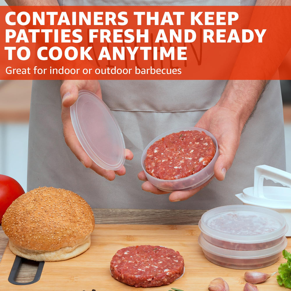Dishwasher safe burger maker set components