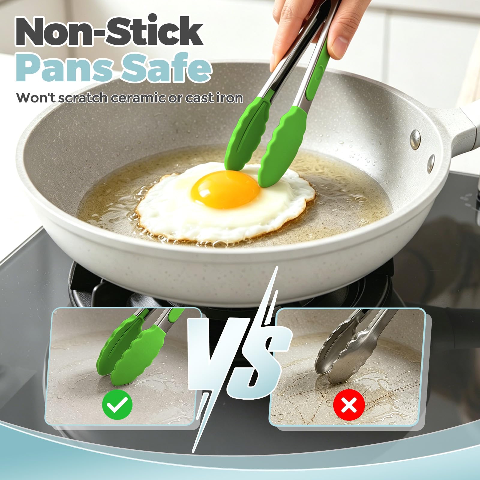 Dishwasher safe EEKEDO tongs in a kitchen setting