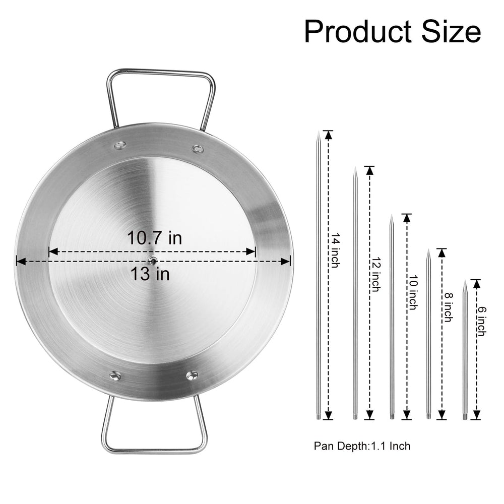 Dishwasher safe skewer set made of stainless steel