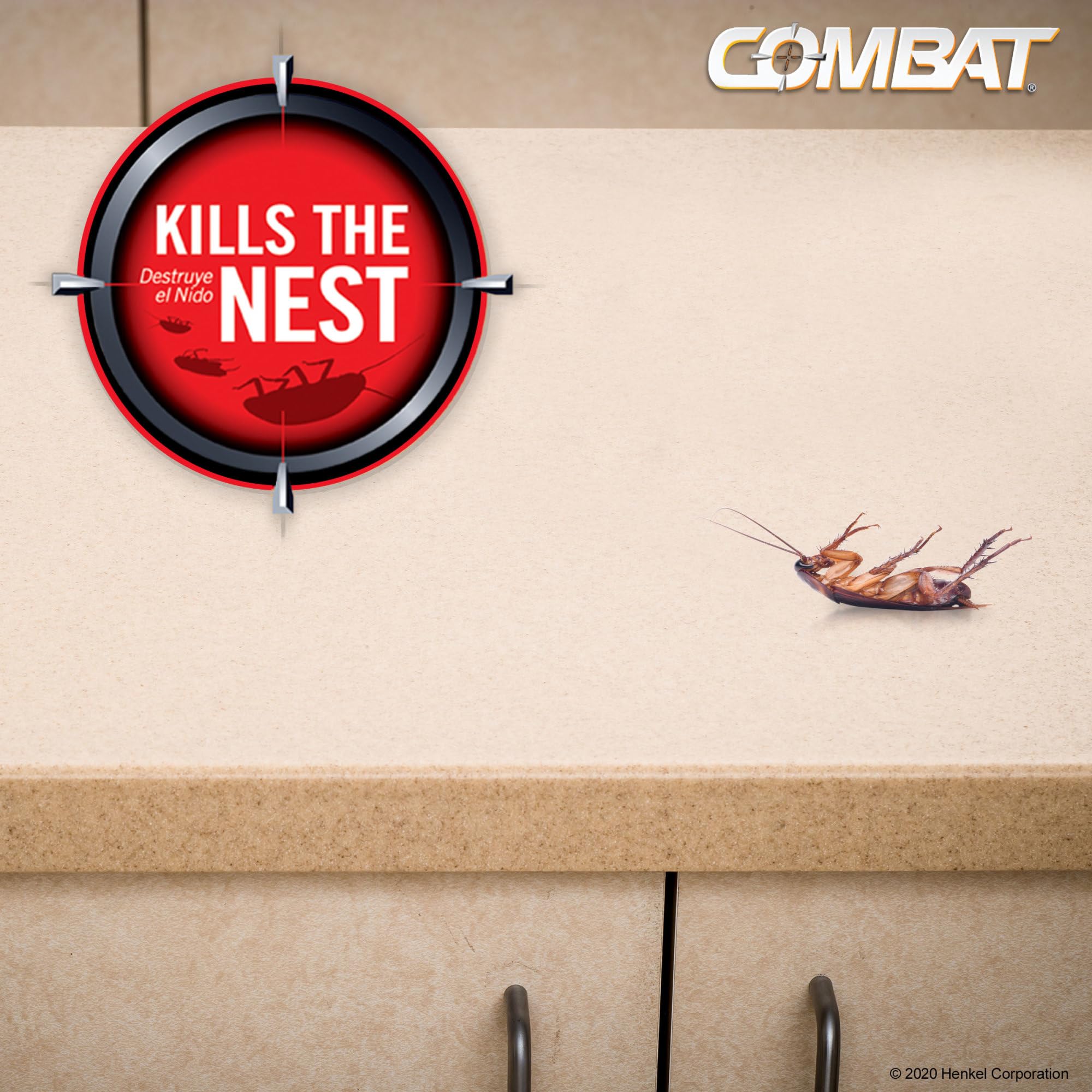 Display of multiple Combat Roach Killing Bait Stations ready for use