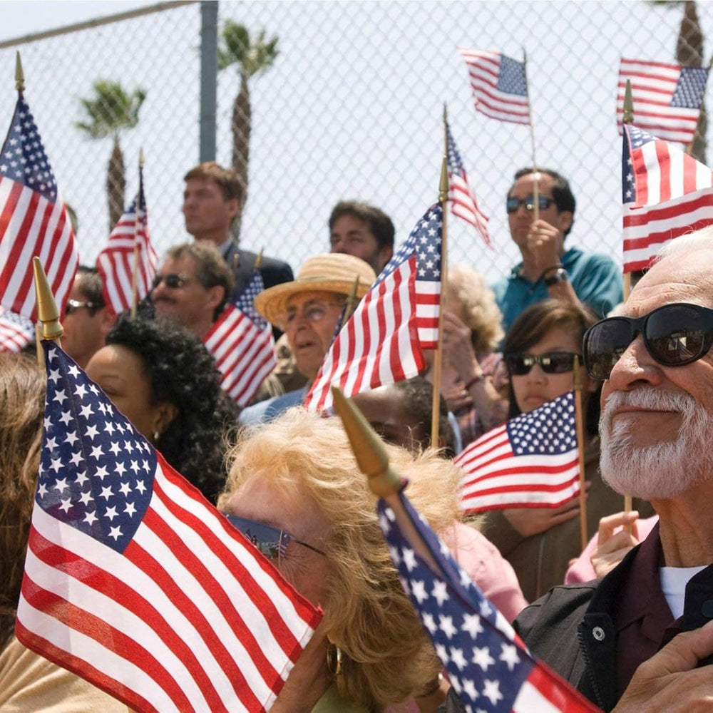 Display of PNIOTAIN American flags for a birthday party