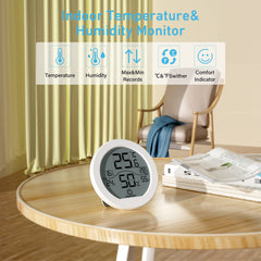 Display of SECRUI Hygrometer showing temperature and humidity readings