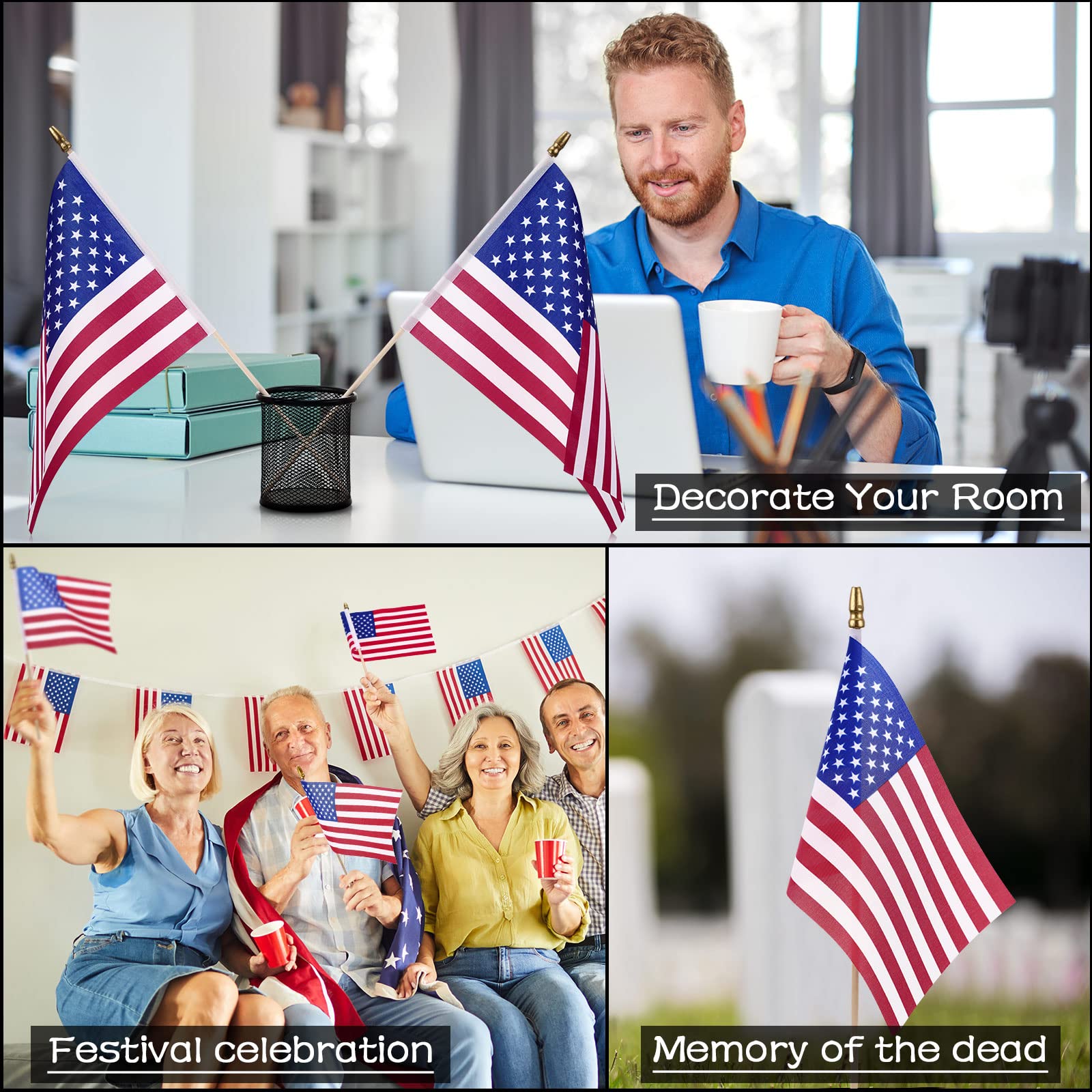 Display of Tegeme 150 American flags at a patriotic event