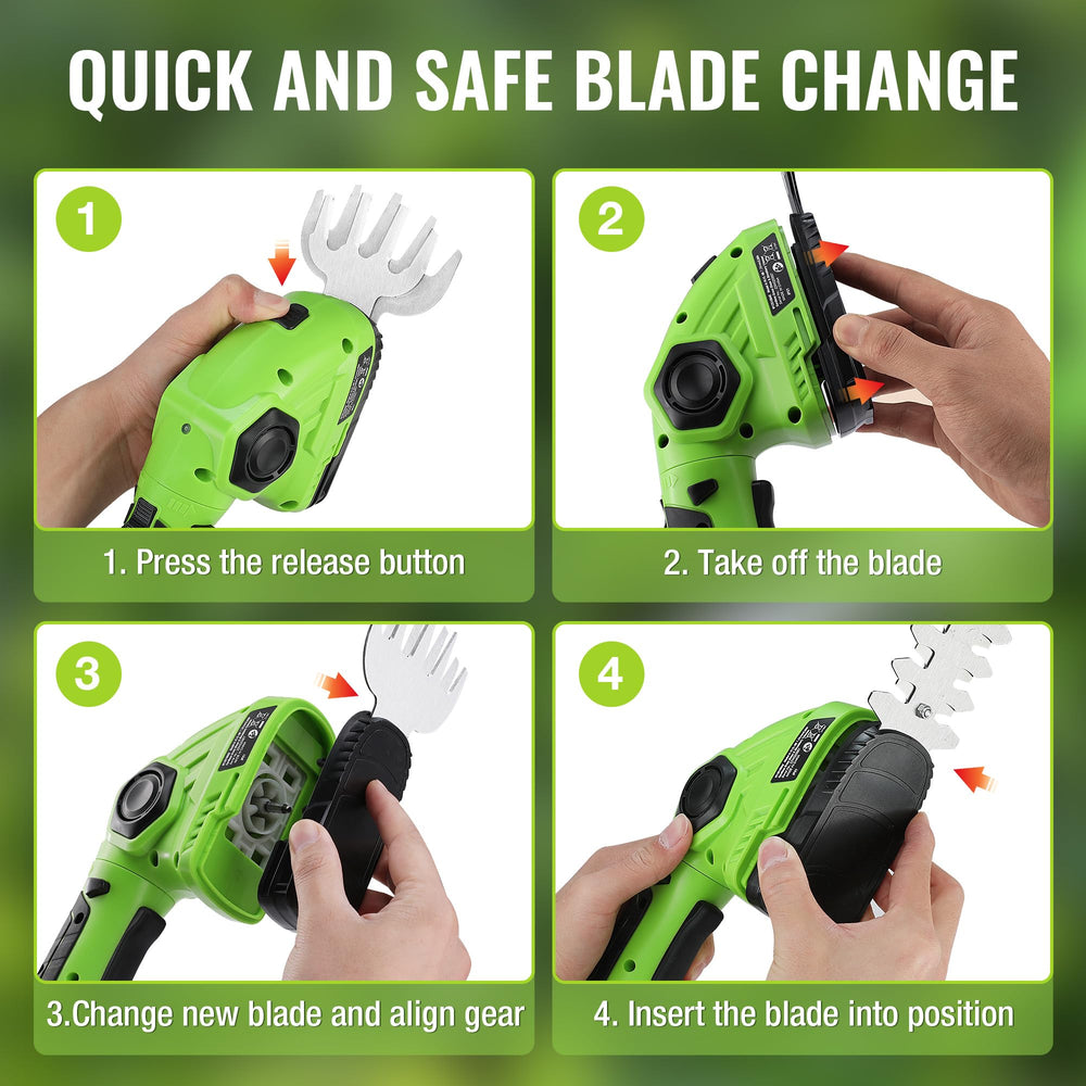 Display of the WORKPRO Cordless Grass Shear in green