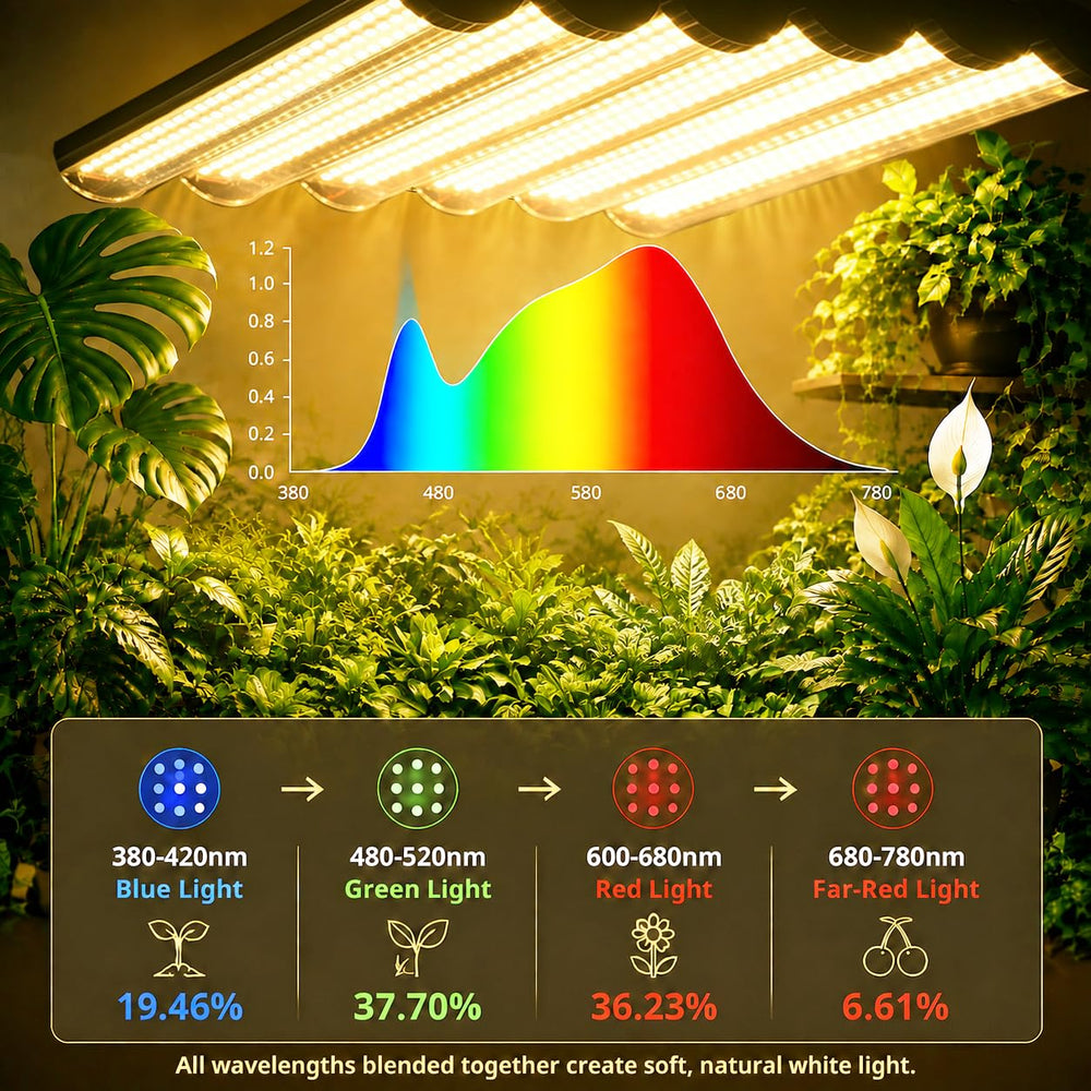 Display screen of MIEEMCLUX grow light showing timer settings